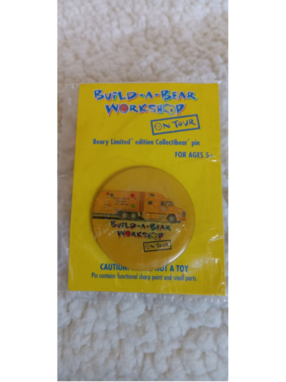 NWT Build-A-Bear Workshop Collectibear Pin Yellow Orange.